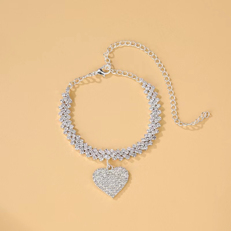 Alloy Material Wholesale Jewelry Sexy Heart Shape Alloy Rhinestones Anklet