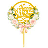 IN birthday cake decorative hat plug -in party UV print yellow crown flower acrylic 亚 i i i 帽 礼