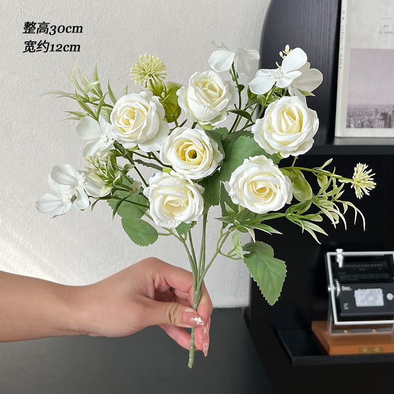インスタイルローズ造花小さな花束装飾装飾品鉢植え DIY フラワーアレンジメントリビングルーム造花装飾|undefined