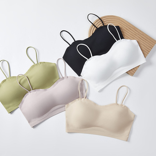 Summer thin seamless beautiful back strap bralette for women one-piece backless bra without underwire sleep bra
