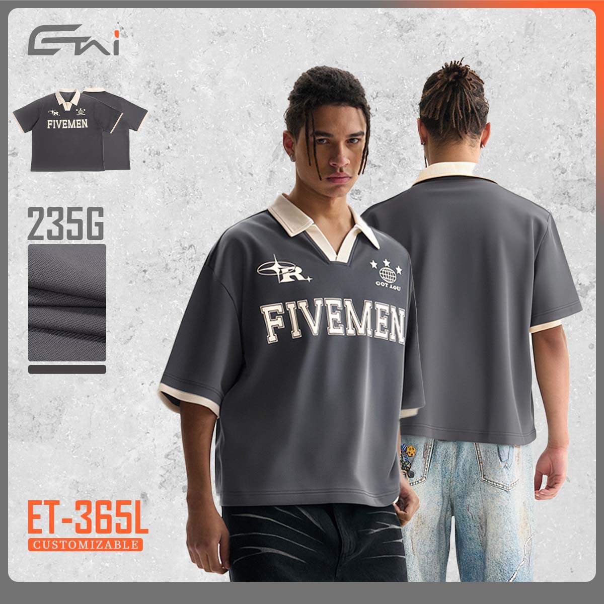 ETAI Hombre| Camiseta retro americana de manga corta marca de moda de alta calidad para hombres de manga corta