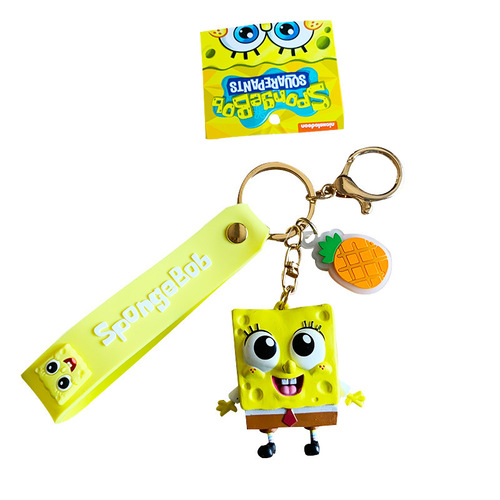 New SpongeBob SquarePants Keychain Charm Cute Patrick Star Figure Keychain Couple Bag Charm Small Gift