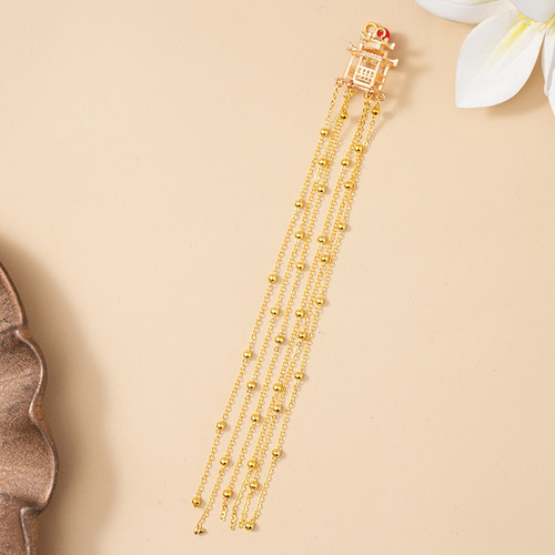Gothic-style bride's fan tassel pendant, wedding auspicious fan earring, Hanfu head ornament hairpin, semi-finished accessories