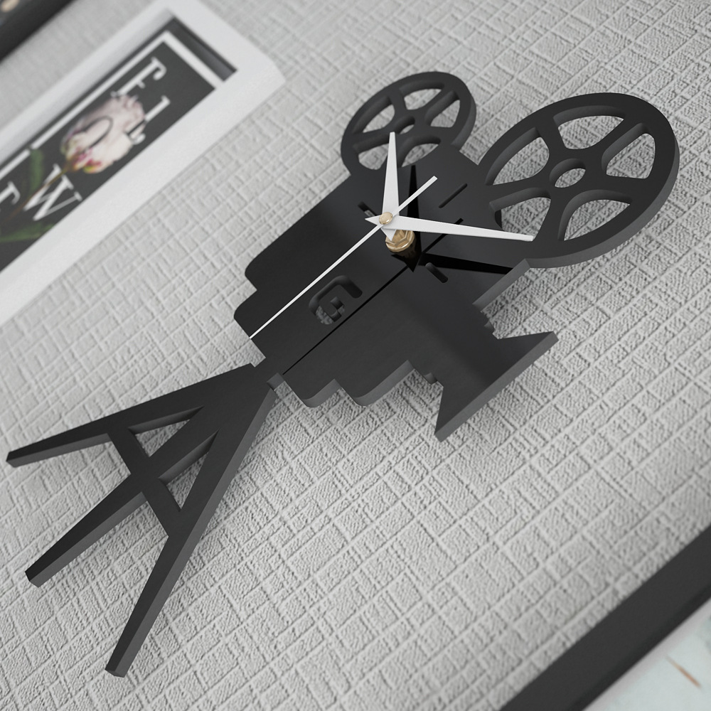 高分子_B03電影主題發光照片牆黑白現代簡約裝飾組合相框LED燈帶