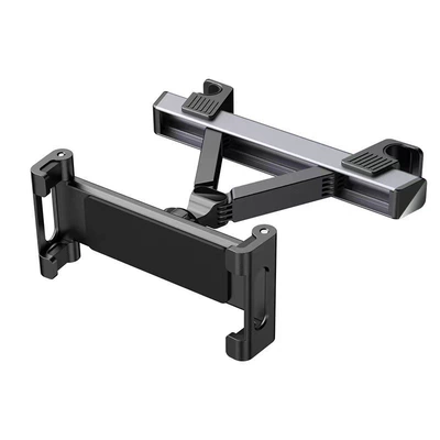 Car phone holder: rear seat headrest, multifunctional - new-model-black-and-gray-f023