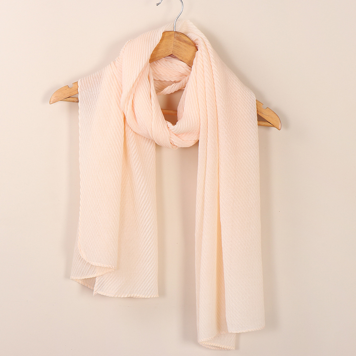 Women's Scarves wrinkled fashion plain wrinkled wrap headscarf solid color voile long shawl_voghion.com