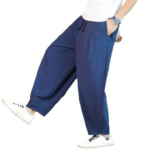 Pantalones de meditación Zen Pantalones de lino finos para hombres Pantalones de yoga para mujeres Pantalones de monje sueltos Pantalones de meditación para hombres
