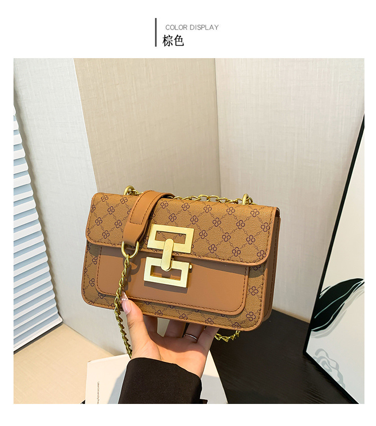 High-end texture, retro single-shoulder women's 2024 autumn new trendy and versatile chain crossbody small square bag undefined