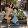 商场定制少女度假村雕塑