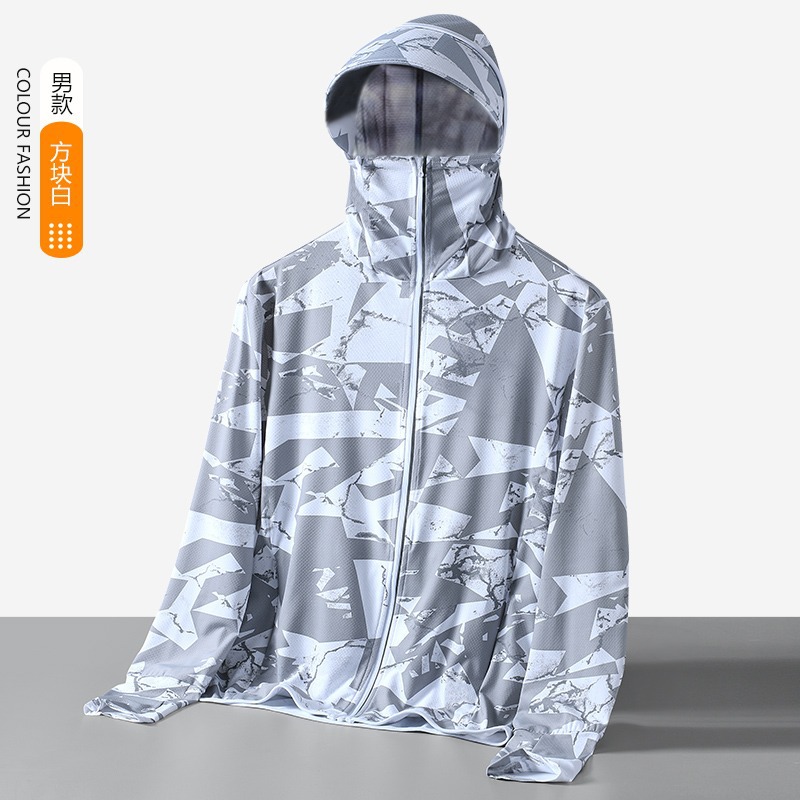 Ice silk sunscreen clothing men and women summer new thin anti-ultraviolet camouflage fishing professional sunscreen clothing coat tide