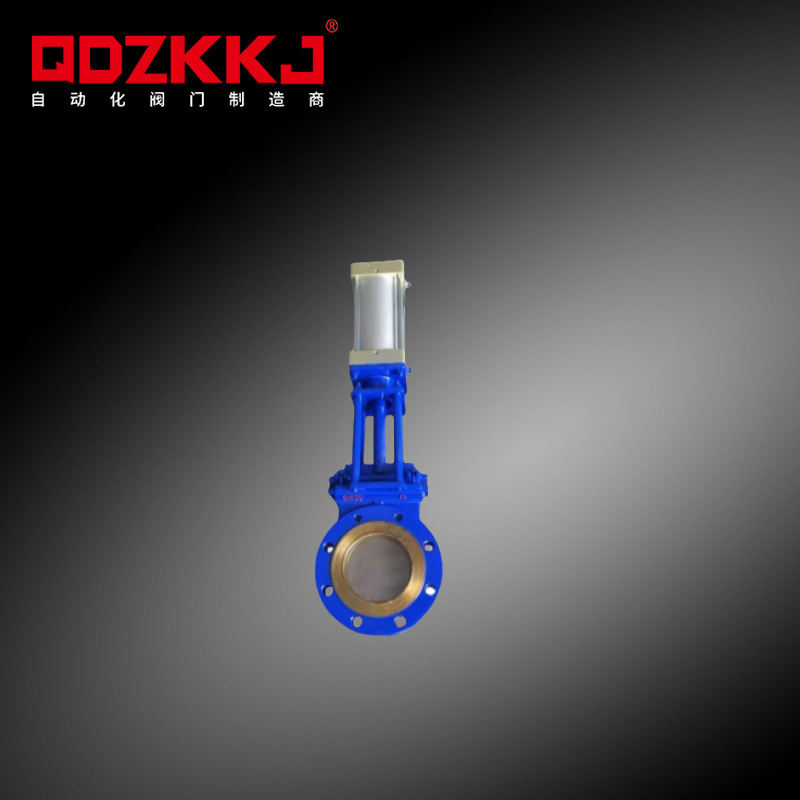 PZ673H/X-10气动铸钢刀型闸阀气动法兰浆液阀插板阀DN50-DN400