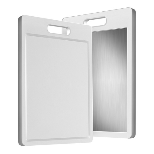 Double-sided antibacterial and mildew-proof 304 stainless steel PE plastic cutting board chopping board bone chop meat rolling panel knife board chopping board