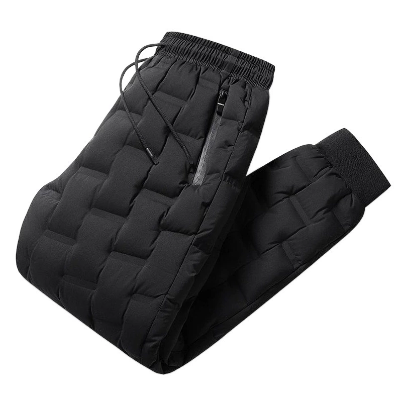 Мужские пуховые брюки, зимняя новая корейская мода, молодежная мода, повседневная верхняя одежда, утепленные теплые узкие брюки больших размеров