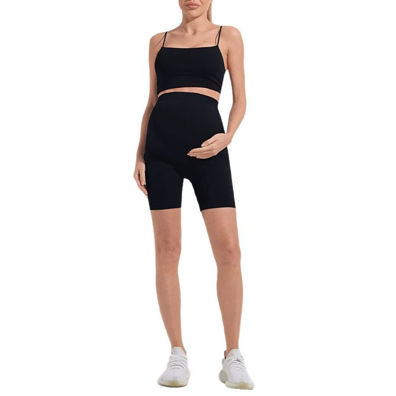 Шорты для беременных, черные спортивные брюки, slim fit