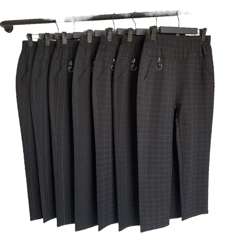 2026 Autumn/Winter Hot-Selling Style: Loose-Fit Large-Size Casual Women's Pants for Middle-Aged and Elderly, High-Waisted Grandma Pants with Linen and Fleece Lining