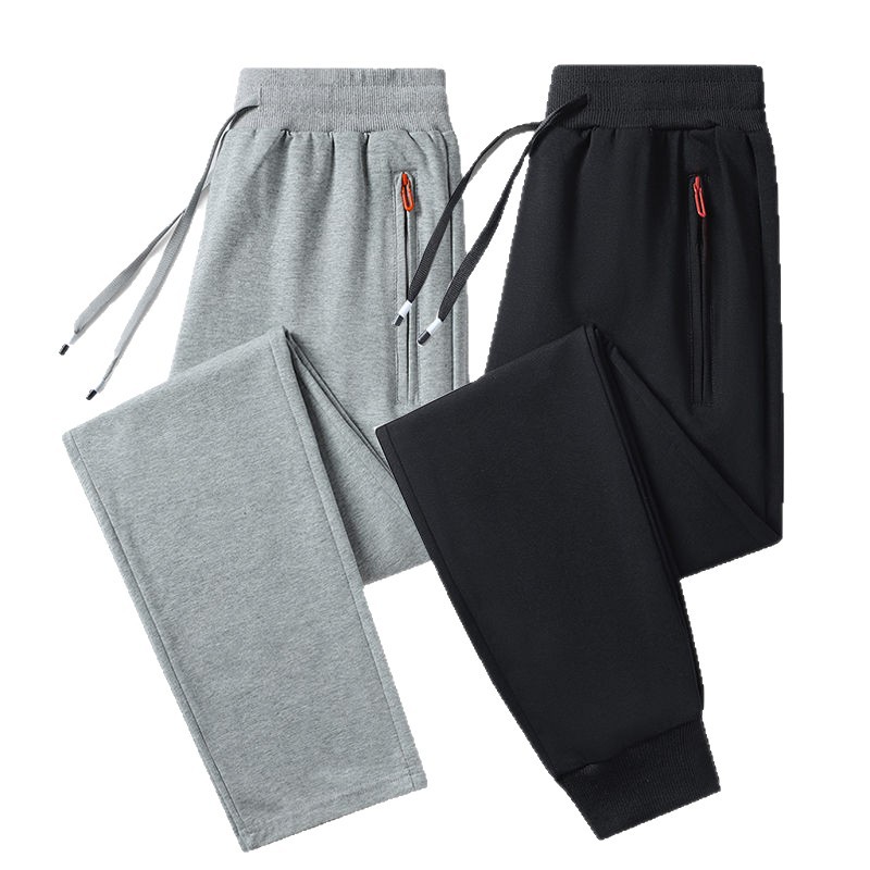 Plus-Size Pure Cotton Pants for Men, Spring and Autumn Jogger Sweatpants, Oversized Casual Pants, Men's Wide-Leg Loose Straight-Leg Sports Pants 5