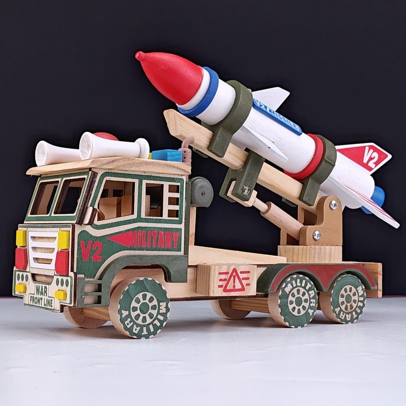 木製ロケットミサイルモデル子供知育玩具玩具車観光地区工芸品玩具家庭装飾品|undefined