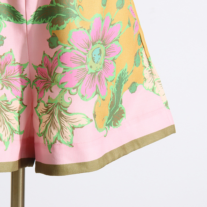 Summer Unique Print Design Shirt Top Casual Shorts Suit Women Two Piece Suit 15 Summer Unique Print Design Shirt Top Casual Shorts Suit Women Two Piece Suit