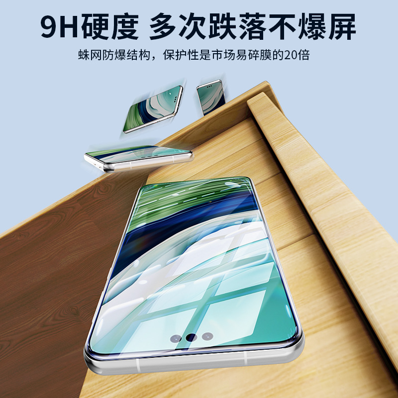 Adecuado para Samsung s23ultra almacén libre de polvo segundo ajuste borde pegamento HD s23ultra borde pegamento púrpura luz templado película