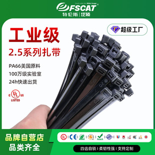 Ul Nylon Cable Ties Plastic Width 2.5mm Black Cable Ties Industrial Grade Bundling and Organizing Self-Locking Wire Ties