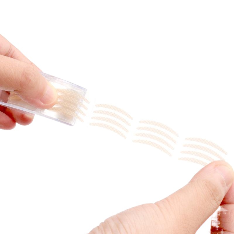 Venta al por mayor transpirable invisible doble párpado pegatinas inconsútil natural injerto belleza pegatinas malla encaje doble párpado 600 pegatinas