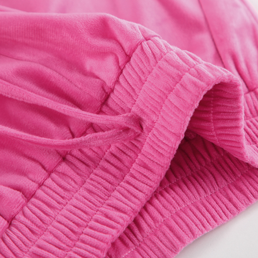 2024 hiver nouveau costume en velours mode européenne et américaine fermeture éclair à manches longues style sport pull à capuche costume décontracté_voghion.com