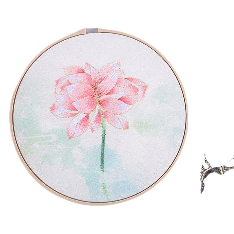 Paquete de material bordado hecho a mano para principiantes, patrón de hojas de hierba de estilo escandinavo, regalo bordado de Suzhou, puramente hecho a mano