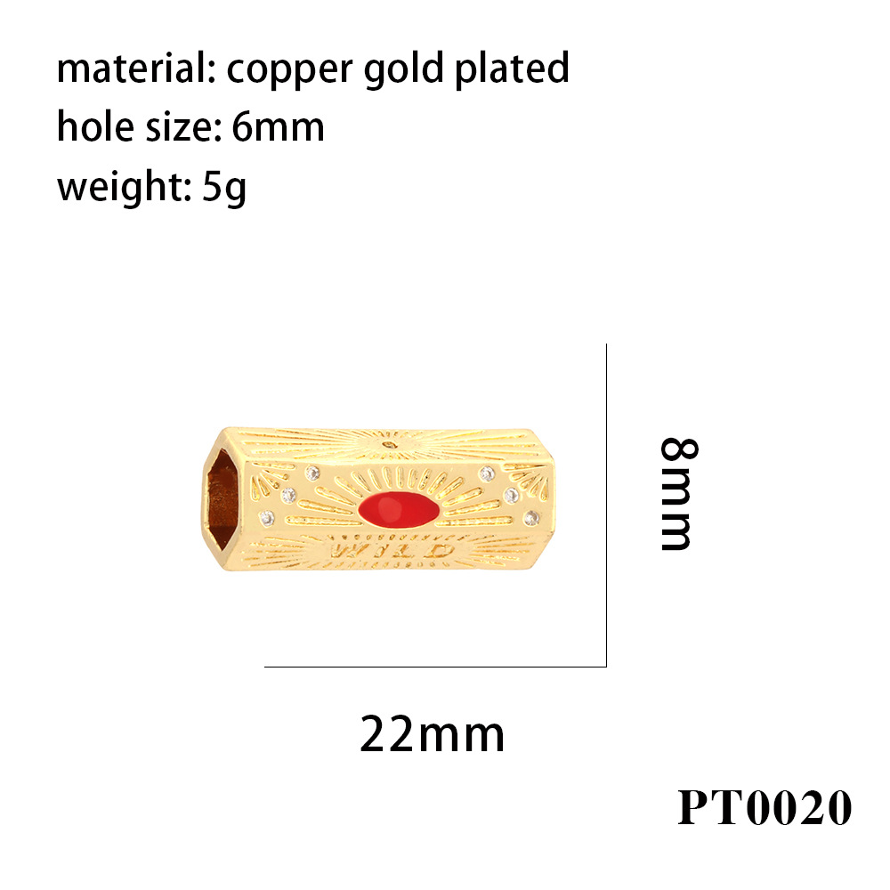 Hole 4~4.9mm, Hole 6~9.9mm Hole Size 1 Piece 20 * 9mm 22 * 8mm Hole 4~4.9mm Hole 6~9.9mm Copper Zircon Gold Plated Devil's Eye Heart Shape Polished DIY Jewelry Accessories Beads