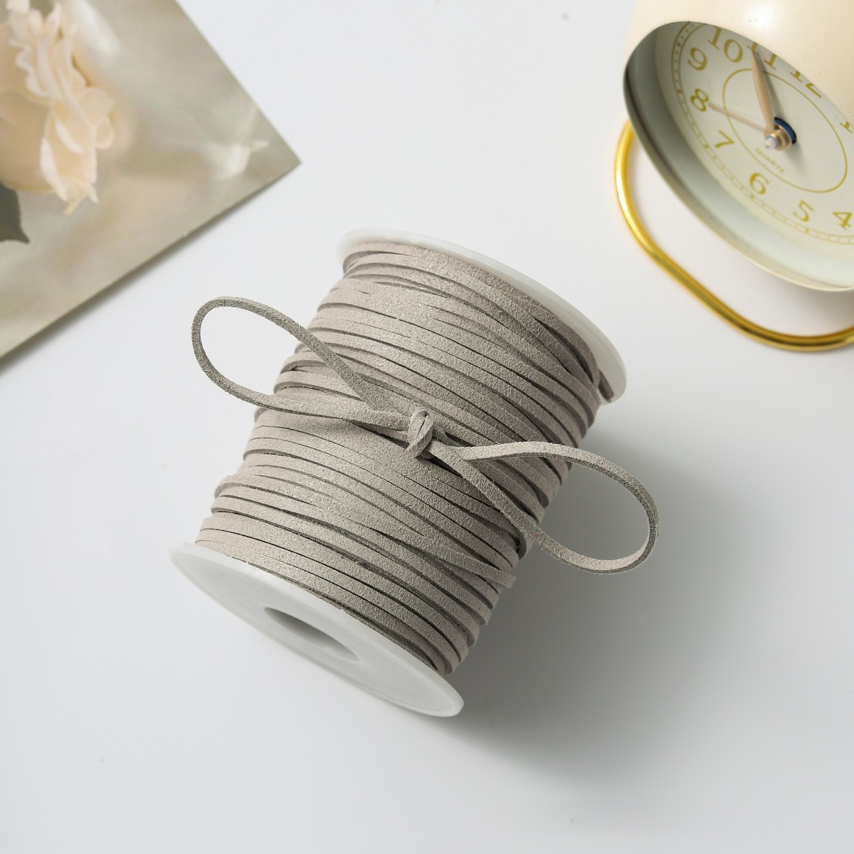 Flower Shadow lana de estilo coreano con cuerda de cuero cuerda de terciopelo de doble cara con cuerda de piel de deerskin DIY material de embalaje de flores tejidas a mano