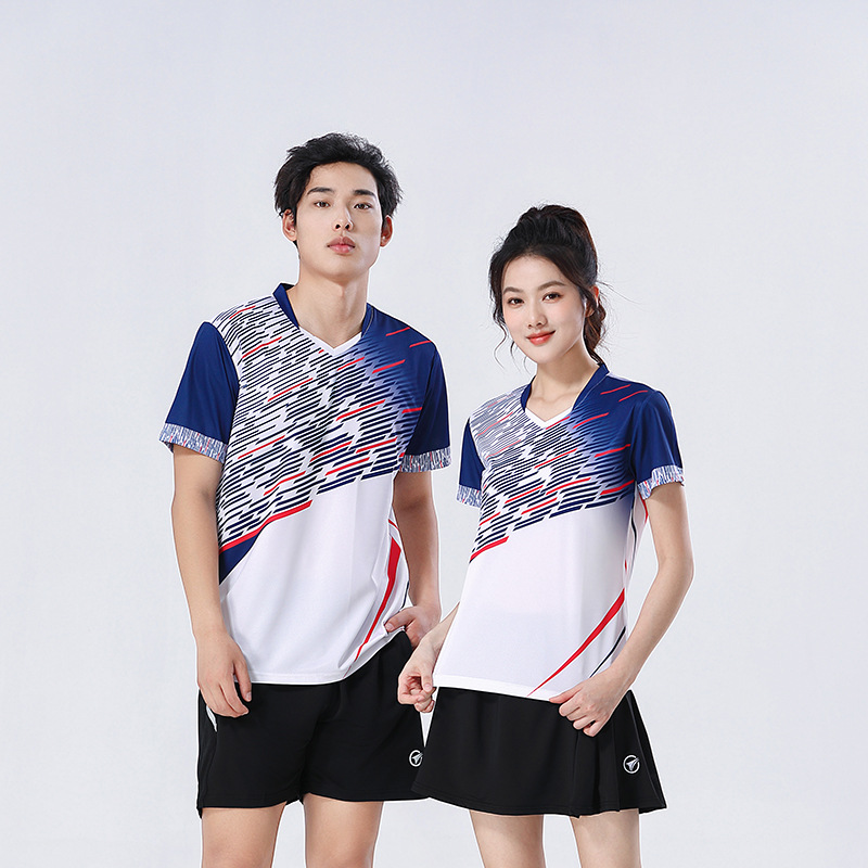 Sleeves for men and women, summer quick dry set, travel breathable uniform for badminton, sports suit for training for table tennis, with short sleeve 2