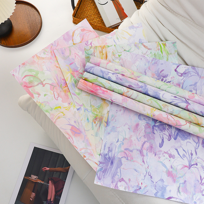 Celebridades de Internet romántico colorido papel de embalaje ramo papel de embalaje arte floral hecho a mano material de bricolaje floristería material al por mayor