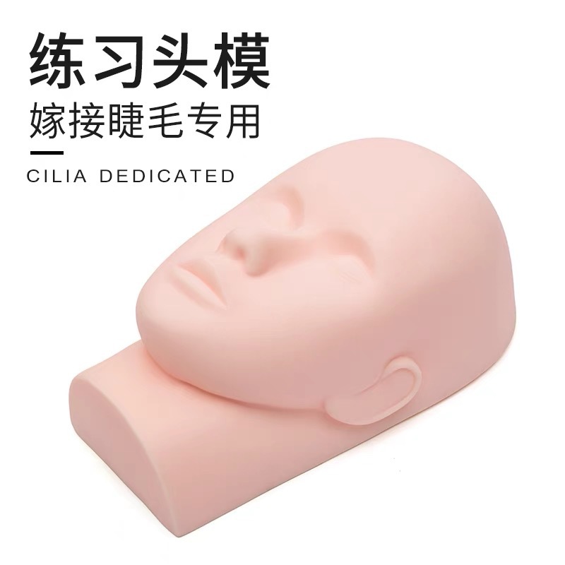 Injerto modelo de pestañas cabeza de pestañas estudiantes práctica entrenamiento cabeza molde herramienta salón de belleza técnica maquillaje molde de silicona