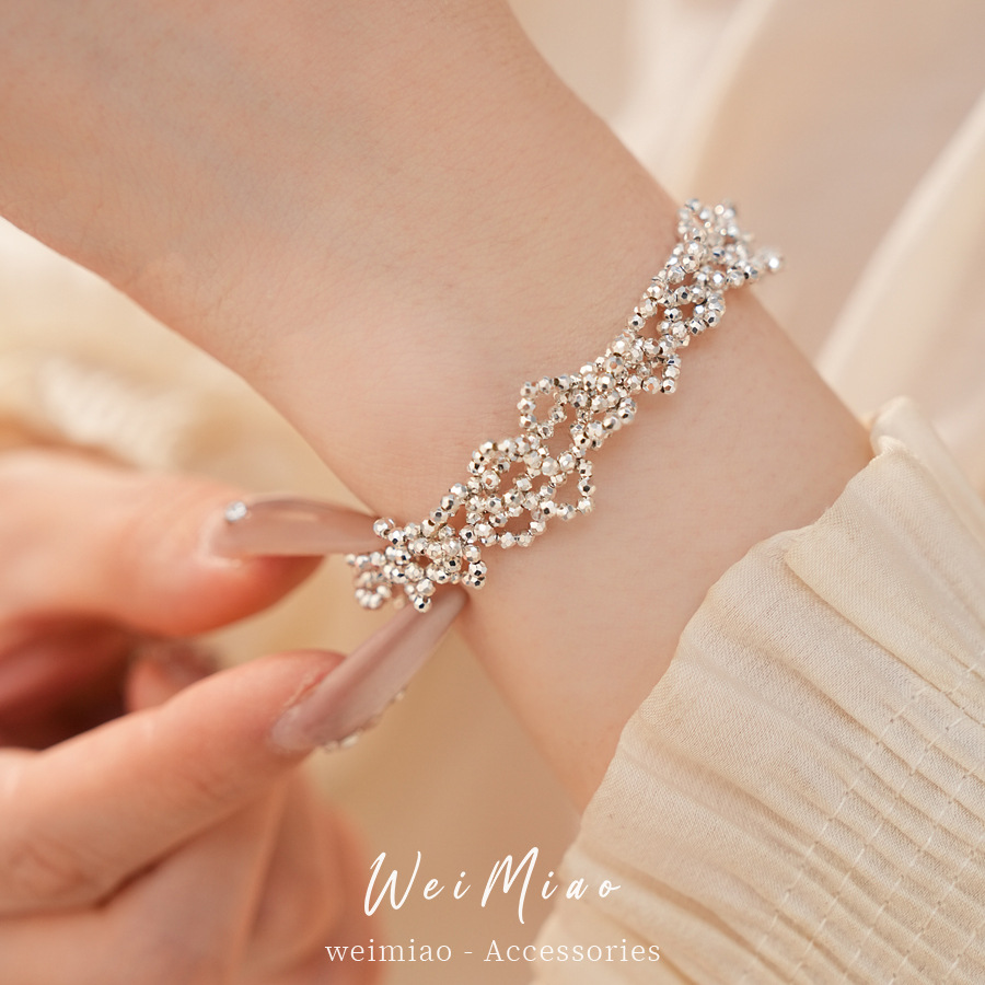 Acero inoxidable Black Dan piedra cuentas de encaje ajustable pulsera ligera de lujo nicho pulsera de alta sensación joyas personales image 5