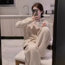 欧洲站秋冬2025新款女装时尚休闲小个子针织套装小洋装两件套洋气