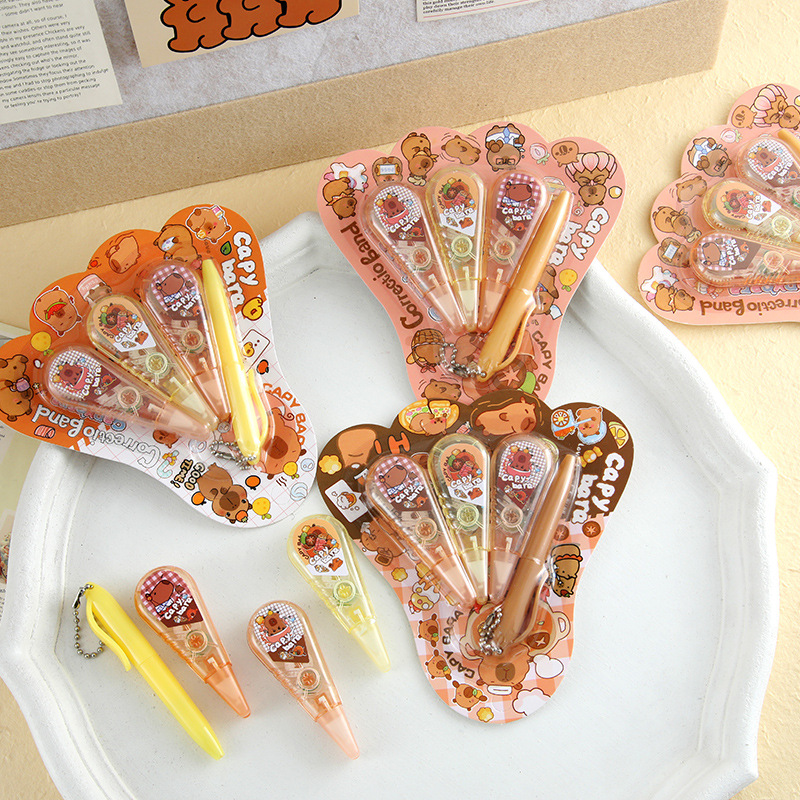 Carpi corrección con bolígrafo lindo mini corrección portátil transparente aprendizaje artículos de papelería