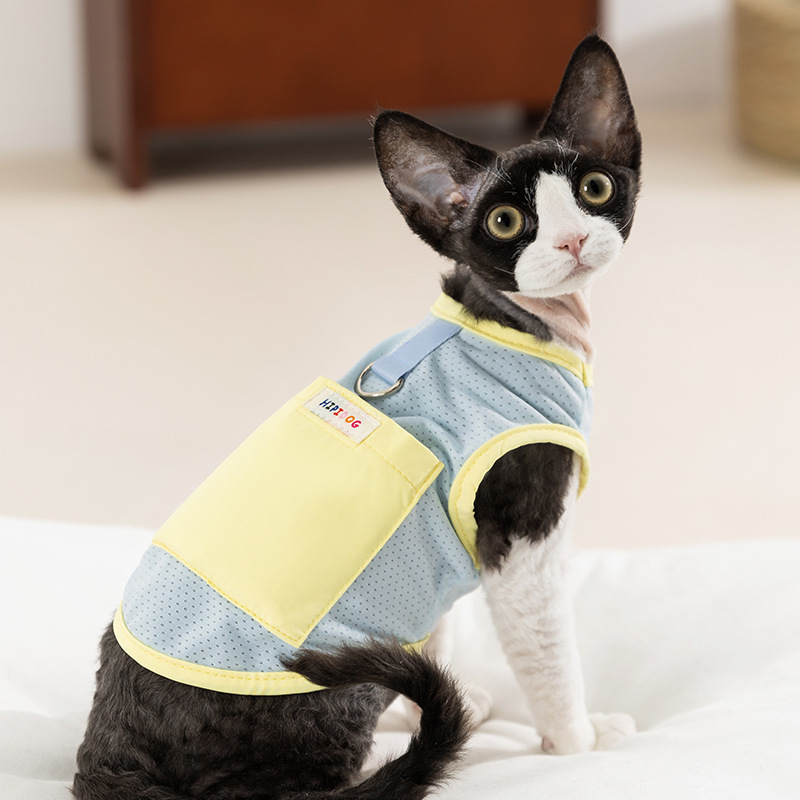 Gatos primavera y verano, enfriamiento y prevención del golpe de calor, arcoíris, ropa fresca, perro, protector solar al aire libre, chaleco para perros, ropa para gatos