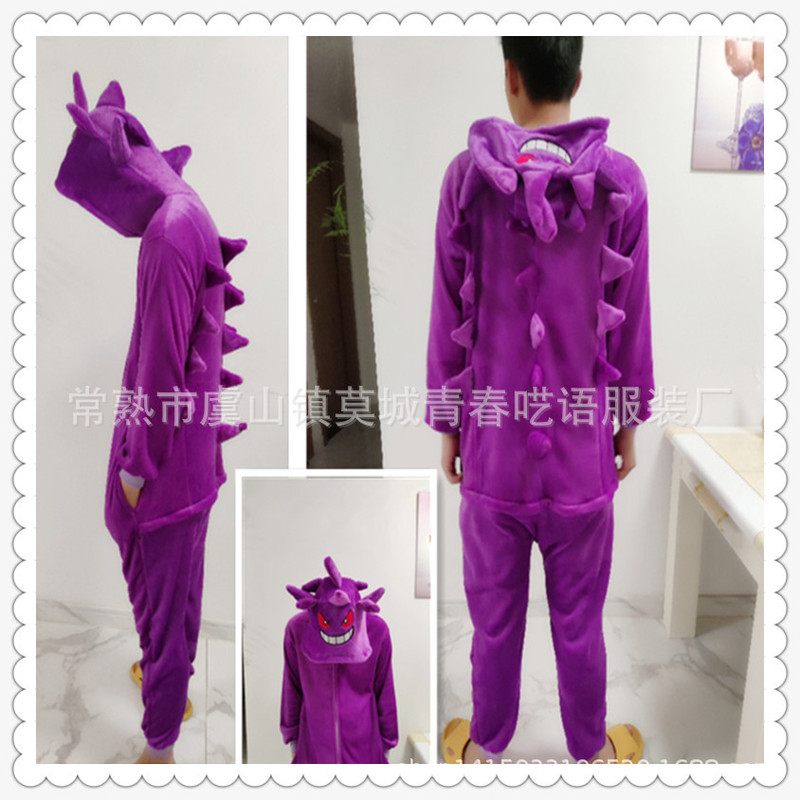 Autumn and winter wholesale men's and women's Sonic Flannel cute cartoon Geng ghost Minnie conjoined pajamas couples home clothes