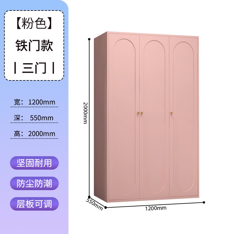 衣柜钢制出租房用彩色衣橱卧室客厅家用铁艺无甲醛简易储物铁皮柜|undefined