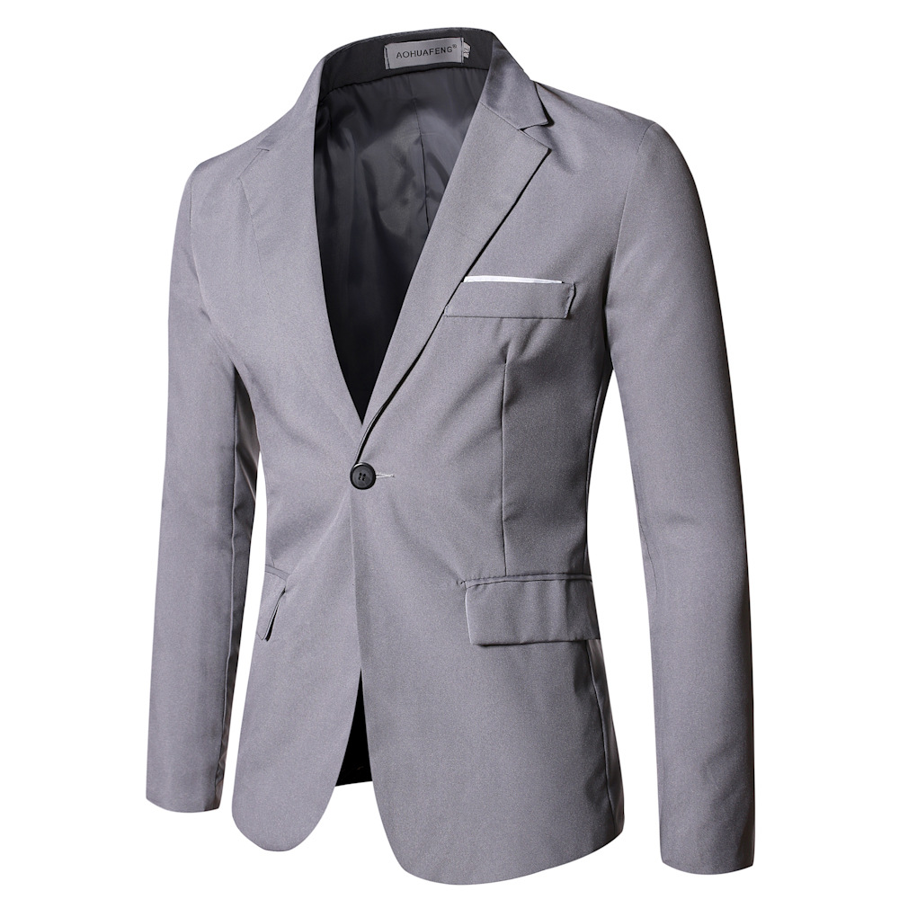 Traje casual traje de los hombres de estilo coreano slim fit traje pequeño chaqueta de una sola pieza de moda de negocios guapo ropa formal