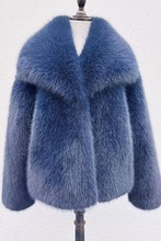 T5H特价清仓秋冬仿狐狸毛翻领皮草外套年轻款环保水貂短款毛毛大