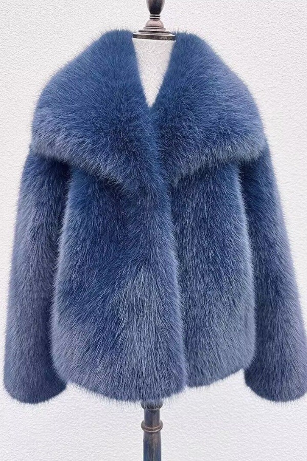 T5H特价清仓秋冬仿狐狸毛翻领皮草外套年轻款环保水貂短款毛毛大