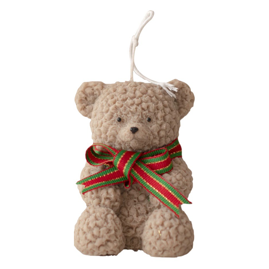 Forma Linda oso aromaterapia vela marrón blanco Navidad Año Nuevo decoración niños amigo regalo decoración al por mayor