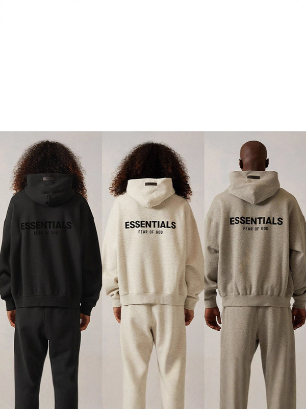 2025SS 带帽卫衣前后黑印花ESSENTIALS潮牌Hoodie跨境卫衣宽松加|undefined