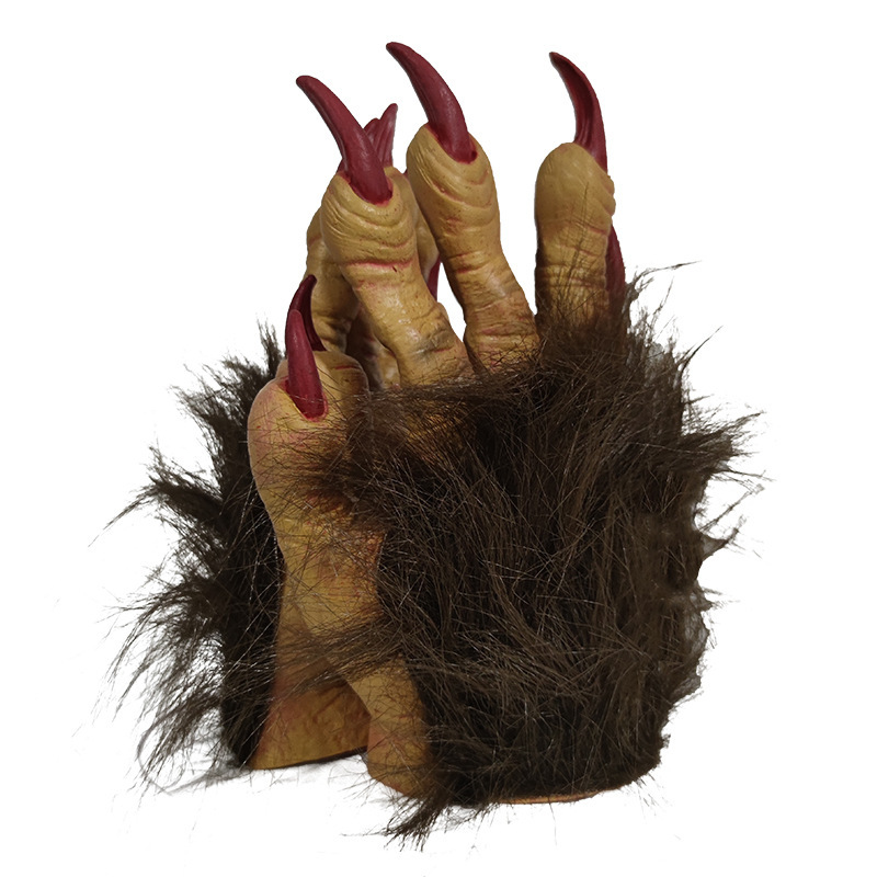 Nuevos productos de Halloween Guantes de látex para hombres lobo Suministros de rendimiento Cospla Accesorios de disfraces de terror Guantes de festival de fantasmas