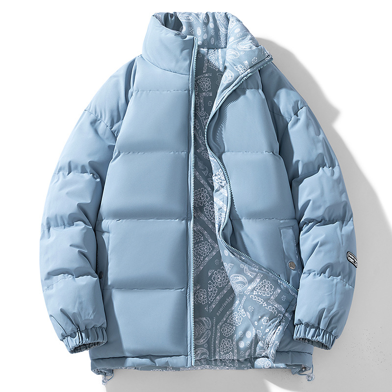 Abiti imbottiti in cotone double face per uomo e donna, giacca imbottita in cotone con collo alto per coppie_voghion.com