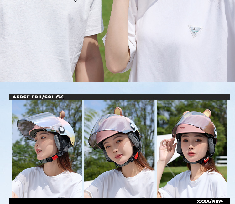AD Electric Vehicle Helmet 3C Certified Men's and Women's Half Helmet Summer Sunscreen Battery Motorcycle Helmet Anti-UV