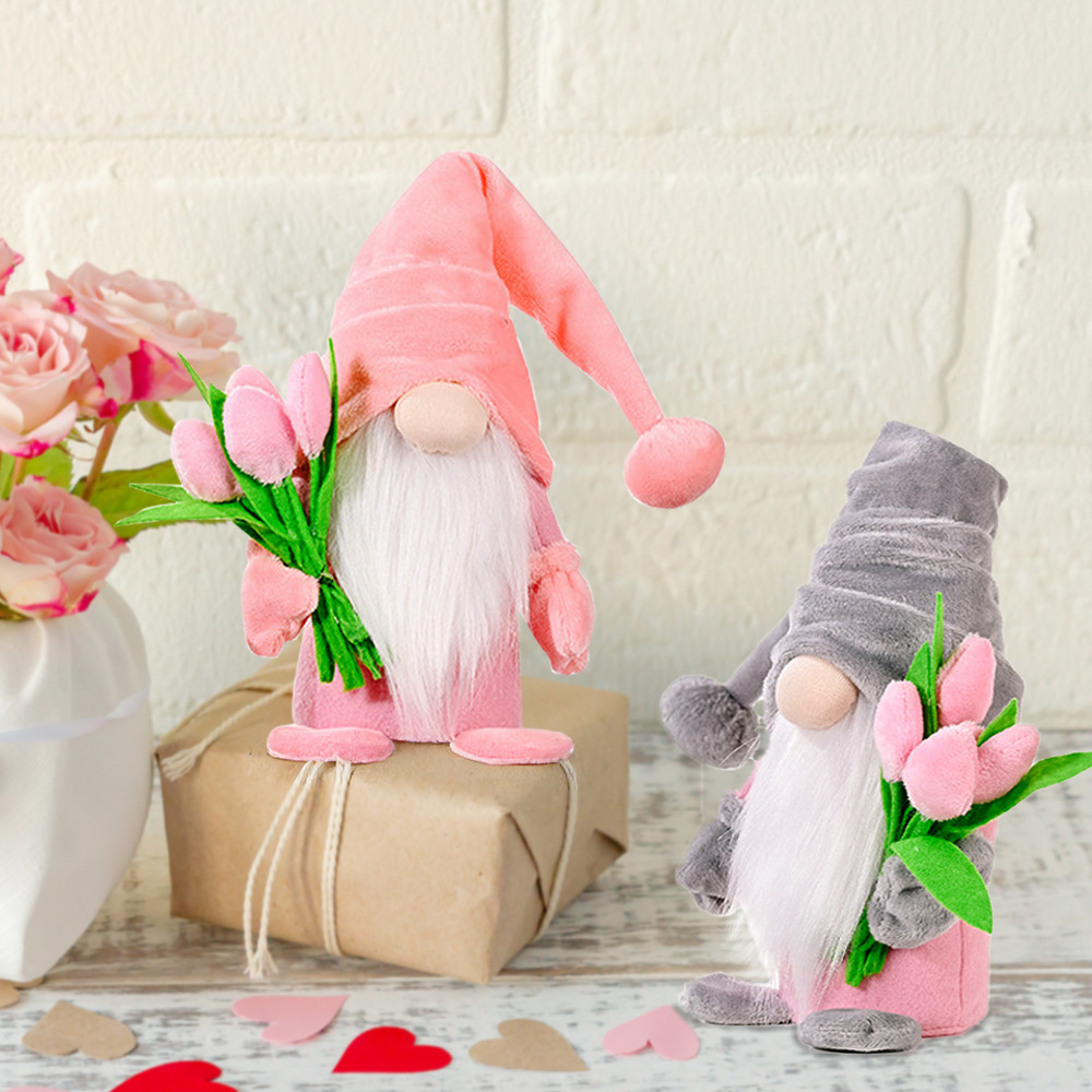 Cross-Border Nuevo Día DE LA Madre decoración Tulipán con flor sin rostro ancianos centro comercial ventana atmósfera suministros de diseño