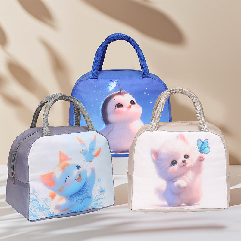 3D Cartoon Thermal Bag Kidsren's Satchel Thermal Bag Large Capacity Thickeneded Aluminum Foil Cute Lunch Bag Student Lunch Bag