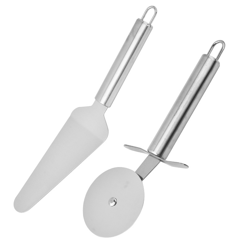 Utensilios para hornear, espátula para pasteles, espátula para pizza de acero inoxidable, espátula para cocinar alimentos, espátula triangular para queso, cuchillo para pizza