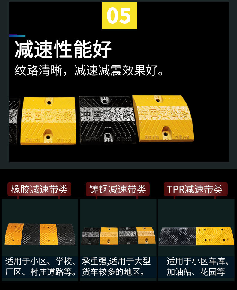 减速带橡胶道路限速带公路加厚铸钢减速板铸铁减速垄限速缓冲带-阿里巴巴